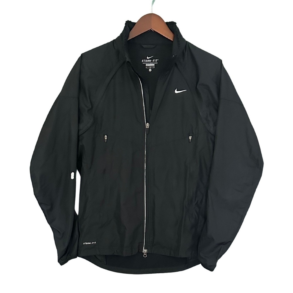 Nike Storm-FIT Mens Convertible Windbreaker Jacket Vest Black Reflective  M